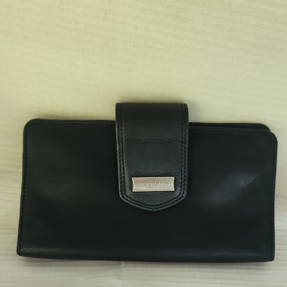 Franco Sarto Black Leather Wallet with Silver Detail